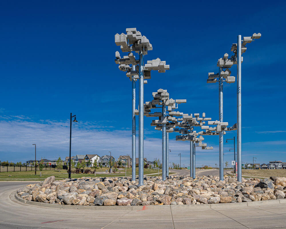 Art installation that resembles lamp posts Brighton