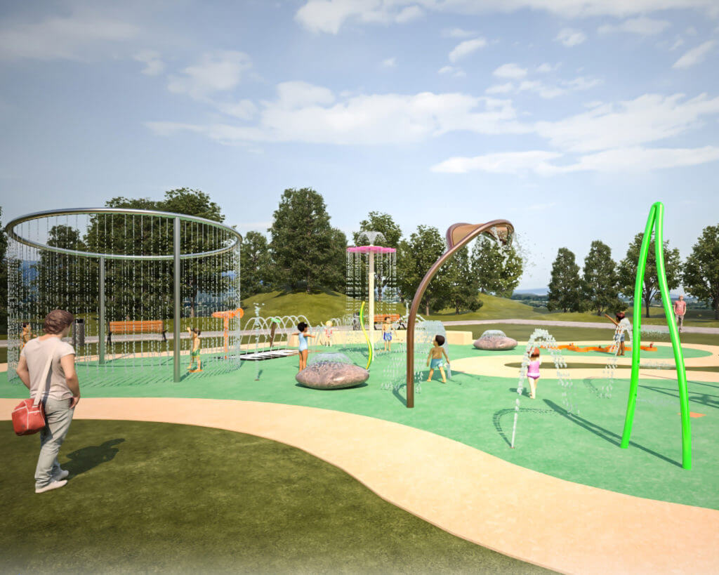 Rendering of park with children playing Brighton