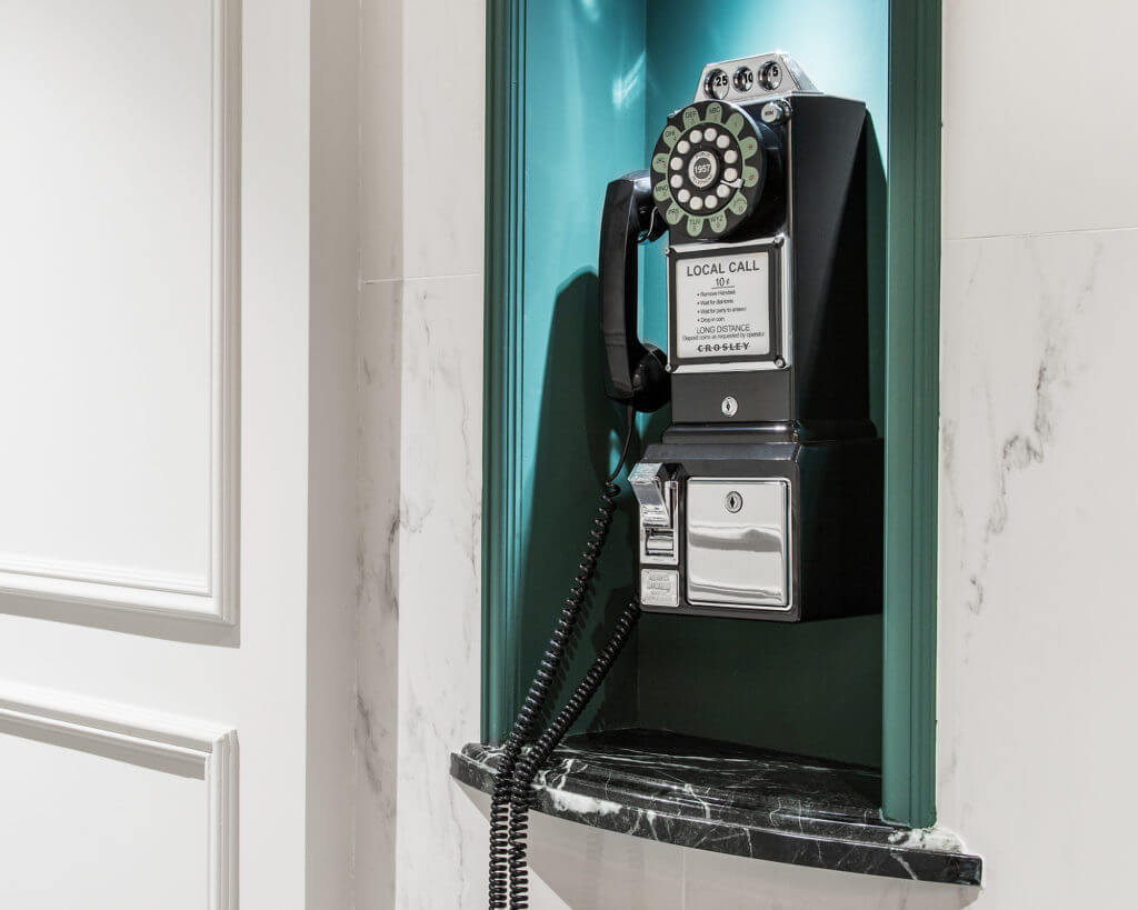 Close-up photo of a rotary phone at The Broadview Hotel