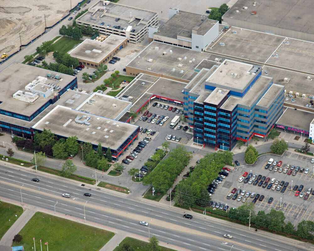 aerial view of Aviva Centre - 2206 Eglinton Avenue East and surroundings