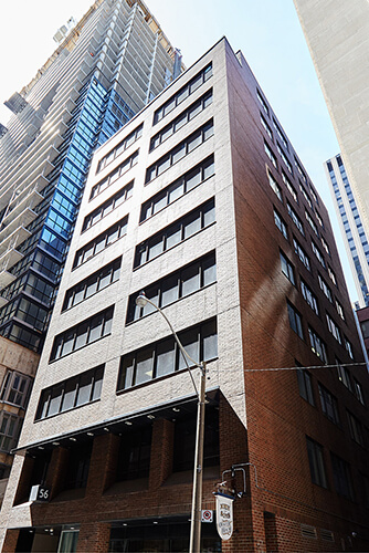 Perspective shot of Dream Office's 56 Temperance St. in the Financial District