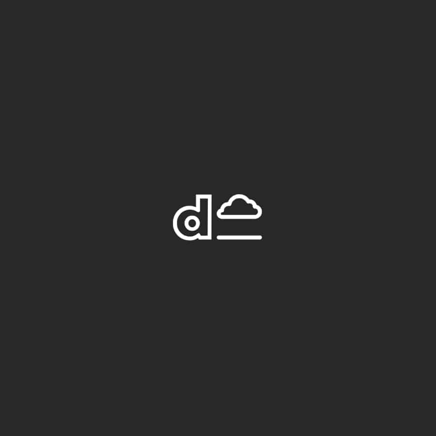 Dream logo, a white "D" with a cloud, against a black backdrop